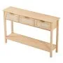 VEVOR Rattan Console Table with 3 Storage Drawers, Rattan Entryway Table with Natural Rattan Sliding Door, Console Sofa Table for Living Room, Study, Entryway Or TV Wall, Natural