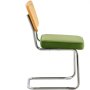 VEVOR Rattan Chairs, Set of 2, Mid Century Modern Dining Chair, Upholstered Velvet Accent Chair with Rattan Back, Retro Dining Room Kitchen Chair for Living Room, Bedroom, Reading Room, Office, Green