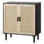 VEVOR Rattan Cabinet, Rattan Storage Cabinet with 2 Magnetic Doors and Adjustable Shelves, Sideboard Buffet Cabinet for Hallway, Entryway, Living Room, or Kitchen, Black