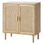 VEVOR Rattan Cabinet Storage with 2 Magnetic Doors & Adjustable Shelves Natural