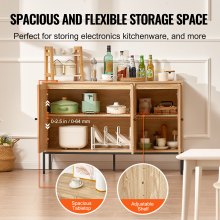 Rattan Cabinet Storage with 3 Magnetic Doors & Adjustable Shelves Natural