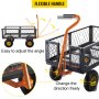 VEVOR Steel Garden Cart, 1320lbs Capacity Garden Utility Cart, 50'' L x 24'' W x 14'' H Steel Utility Wagon, Outdoor Lawn Wagon w/ Removable Sides, 10'' Pneumatic Tires, Adjustable Handle, Black