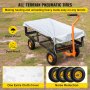 VEVOR Heavy-Duty Steel Garden Cart, 1100 LBS Capacity Garden Utility Cart, 52'' L x 30'' W x 13'' H Steel Outdoor Lawn Wagon w/ Removable Sides, 10'' Pneumatic Tires and Adjustable Handle