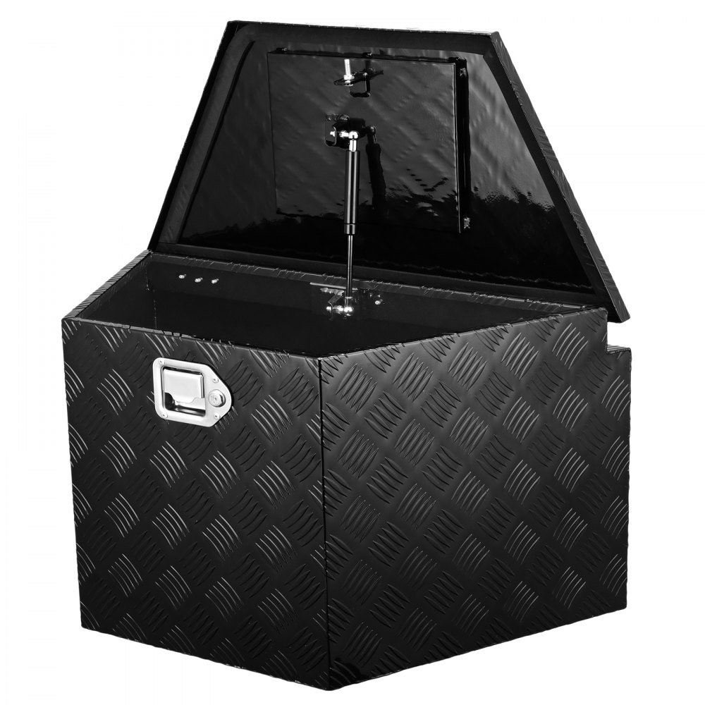 VEVOR Trailer Tongue Box, Aluminum Alloy Diamond Plate Tongue Box Tool Chest, Heavy Duty Trailer Box Storage with Lock and Keys, Utility Trailer Tongue Box for Pickup Truck, RV, Trailer, 99.1 x 41.9 x 30.5 cm