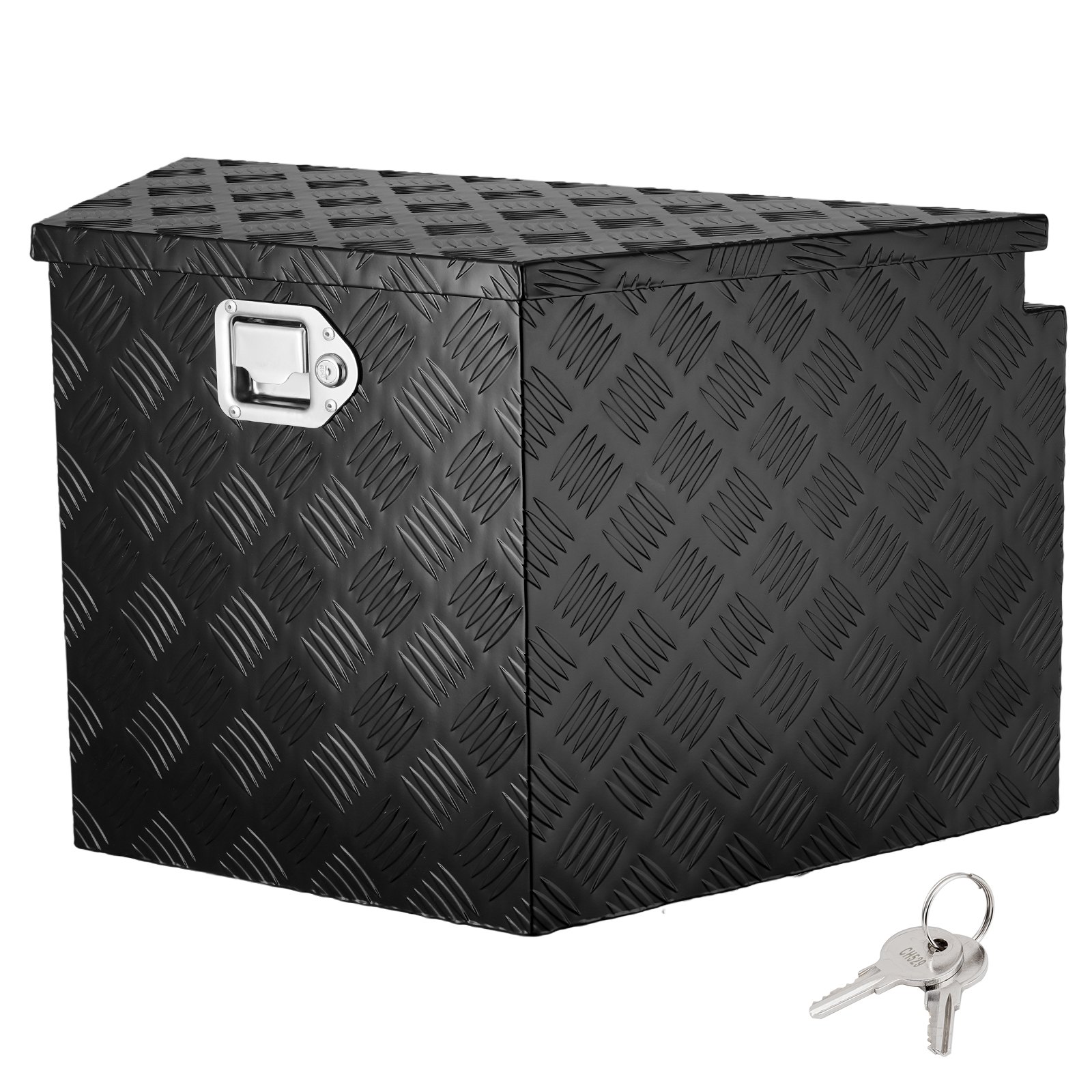 VEVOR Trailer Tongue Box, Aluminum Alloy Diamond Plate Tongue Box Tool Chest, Heavy Duty Trailer Box Storage with Lock and Keys, Utility Trailer Tongue Box for Pickup Truck, RV, 99.06cmx41.91 cmx30.48