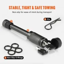 VEVOR Trailer Hitch Lock, 5/8-inch Diameter, Locking Receiver Pin with 2 Keys and 4 O-Rings, Weatherproof Anti-Theft Tow Lockable Pin with Dust, Mud & Gunk Protection, Fits for Truck, Boat, Bike, Car