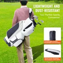 VEVOR Golf Cart Bag with 14 Way Organizer Divider Top, 36” 13 Pockets Premium Nylon Cart Bag, Durable Golf Bags with Handles & Dust Cover & Detachable Straps for Men & Women, White Color-Block