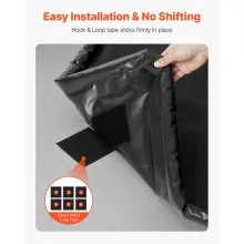 VEVOR Containment Mat, 7 ft 9 in x 18 ft, Non-Slip PVC Garage Floor Mat with a Cleaning Squeegee, Heavy Duty Durable Waterproof Containment Protection from Snow, Rain and Mud for Cars Parking, Black