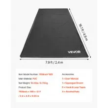 VEVOR Containment Mat, 7 ft 9 in x 16 ft, Non-Slip PVC Garage Floor Mat with a Cleaning Squeegee, Heavy Duty Durable Waterproof Containment Protection from Snow, Rain and Mud for Cars Parking, Black