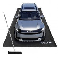 VEVOR Containment Mat, 7 ft 9 in x 16 ft, Non-Slip PVC Garage Floor Mat with a Cleaning Squeegee, Heavy Duty Durable Waterproof Containment Protection from Snow, Rain and Mud for Cars Parking, Black
