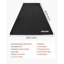 VEVOR Containment Mat, 8 ft 6 in x 20 ft, Non-Slip PVC Garage Floor Mat with a Cleaning Squeegee, Heavy Duty Durable Waterproof Protection from Snow, Rain and Mud for Cars SUVs Trucks Parking, Black