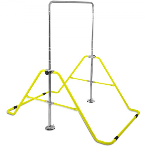 VEVOR Gymnastics Bar ?Yellow Gymnastics Bars, Kids Kip Training Bars for Home, Folding Horizontal Bars with Adjustable Height, Practice Bar Gymnastic for Kid, Child, Girls, Boys at Home