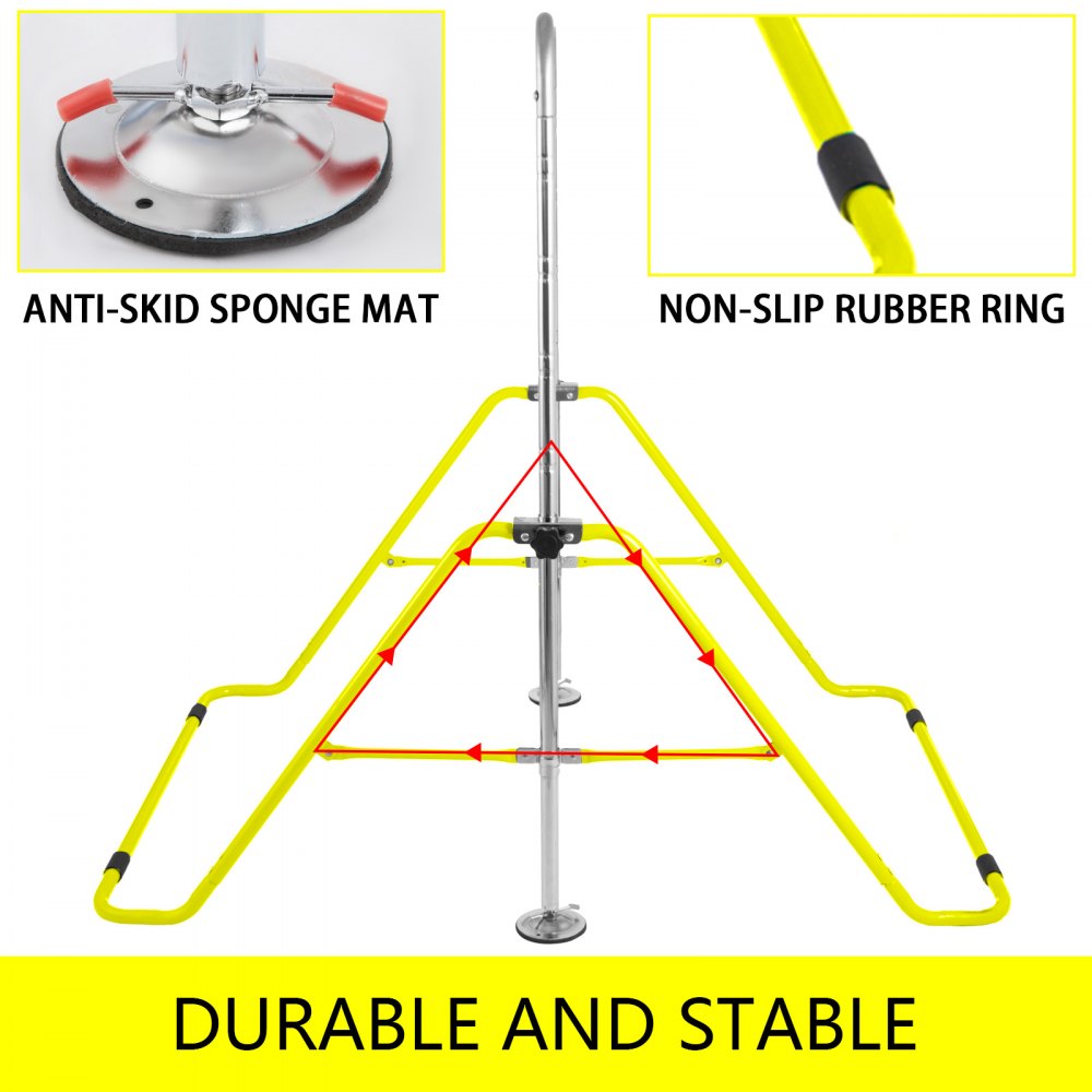 VEVOR Gymnastics Bar ?Yellow Gymnastics Bars, Kids Kip Training Bars for Home, Folding Horizontal Bars with Adjustable Height, Practice Bar Gymnastic for Kid, Child, Girls, Boys at Home