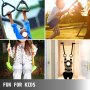 VEVOR Trapeze Swing Bar with Rings, Trapeze Swing Bar for Kids, Adjustable 39in 300lbs Doorway Gym Bar Swing Set Trapeze Bar Trapeze Ring for Sports Outdoor Play