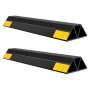 VEVOR Parking Stopper, 406 mm 2 Pcs Heavy Duty Parking Aid for Garage, PP Curb Garage Floor Stopper with Reflective Strips, Vehicles Gadgets for Cars Vans Trucks Tire Wheel Guide Block Stops Bumpers