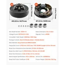 VEVOR Electric Trailer Brake Kit 10 x 2-1/4 in Trailer Brakes for 3500 lbs Axle