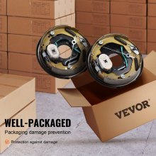 VEVOR Electric Trailer Brake Assembly, 10" x 2.25", 1 Pair Self-Adjusting Electric Brakes Kit for 3500 lbs Axle, 4-Hole Mounting, Backing Plates for Brake System Part Replacement (1 Right + 1 Left)