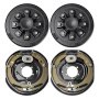 VEVOR Trailer Hub Drum Kits 8 on 6.5" B.C. with 12" x 2" Electric Brakes, Self-Adjusting Trailer Brake Assembly for 7000 lbs Axle, 5-Hole Mounting, Backing Plates for Brake System Part Replacement