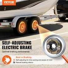 VEVOR Trailer Hub Drum Kits 8 on 6.5" B.C. with 12" x 2" Electric Brakes, Self-Adjusting Trailer Brake Assembly for 7000 lbs Axle, 5-Hole Mounting, Backing Plates for Brake System Part Replacement