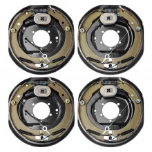VEVOR Electric Trailer Brake Assembly, 12" x 2", 2 Pairs Self-Adjusting Electric Brakes Kit for 7000 lbs Axle, 5-Hole Mounting, Backing Plates for Braking System Part Replacement (2 Right + 2 Left)