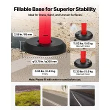 VEVOR 9 Packs Traffic Delineator Posts 48 in Traffic Safety Cones Fillable Base