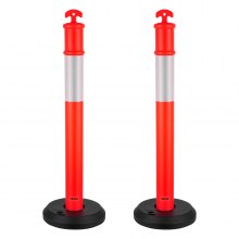 VEVOR 2 Packs Traffic Delineator Posts 48 in Traffic Safety Cones Fillable Base