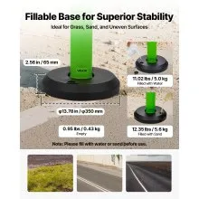 VEVOR 3 Packs Traffic Delineator Posts 48 in Safety Cones Fillable Base Green