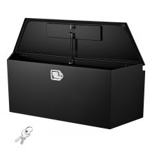 VEVOR Trailer Tongue Box, 49" x 13.9" x 18.5" Steel Trailer Tongue Tool Box, Heavy Duty Storage Organizer with Lock and Keys, Utility Tool Chest for Pickup Truck Bed, RV, SUV, Off-Road Vehicle, Black