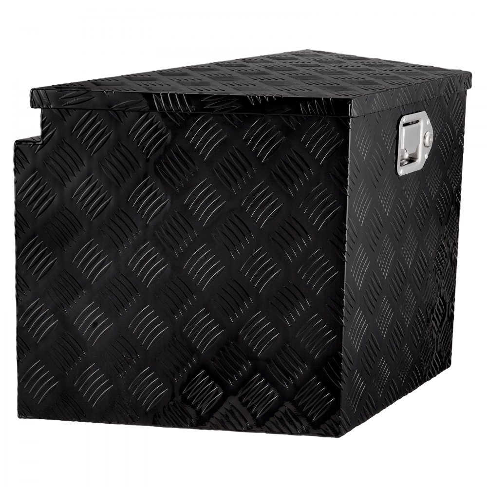 VEVOR Trailer Tongue Box, Aluminum Alloy Diamond Plate Tongue Box Tool Chest, Heavy Duty Trailer Box Storage with Lock and Keys, Utility Trailer Tongue Box for Pickup Truck, RV, Trailer, 29"x16.2"x18"