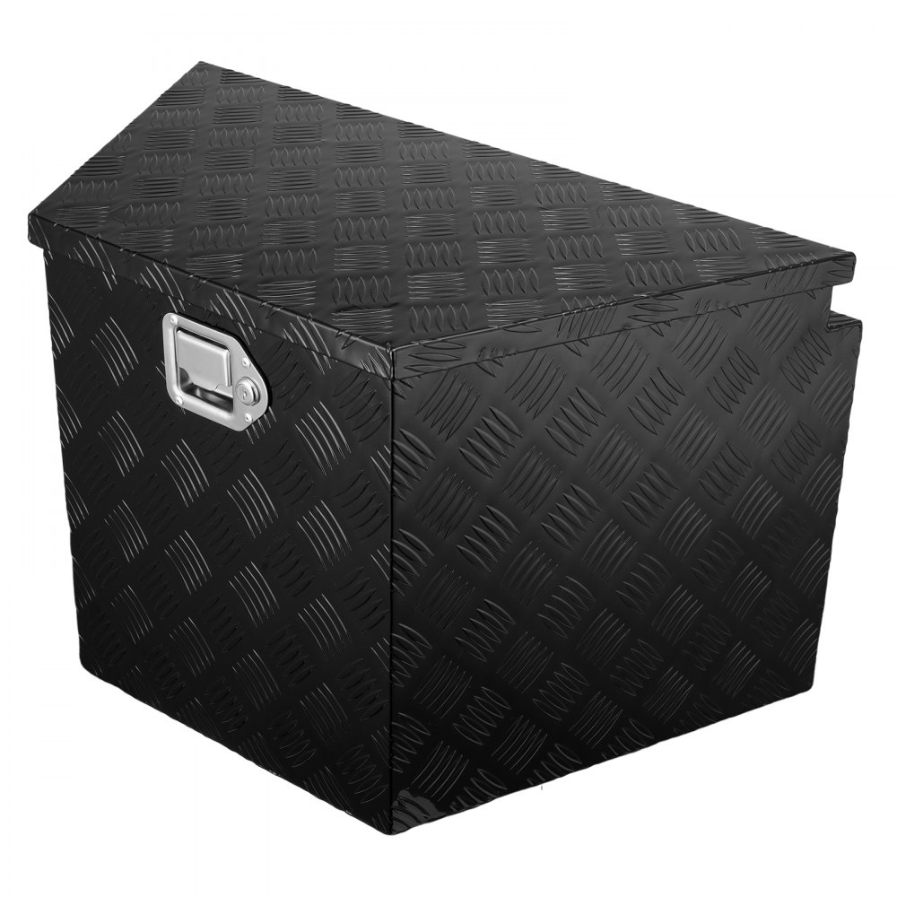 VEVOR Trailer Tongue Box, Aluminum Alloy Diamond Plate Tongue Box Tool Chest, Heavy Duty Trailer Box Storage with Lock and Keys, Utility Trailer Tongue Box for Pickup Truck, RV, Trailer, 29"x16.2"x18"