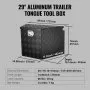 VEVOR Trailer Tongue Box, Aluminum Alloy Diamond Plate Tongue Box Tool Chest, Heavy Duty Trailer Box Storage with Lock and Keys, for Pickup Truck, RV, Trailer, 737 x 410 x 460 mm