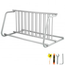 VEVOR 10 Holders Floor Bike Rack, 1.5m Length All-Steel Grid Bike Rack, 10-Bike Capacity Dual-Side Storage Stand for Garages Streets Yards Bike Events