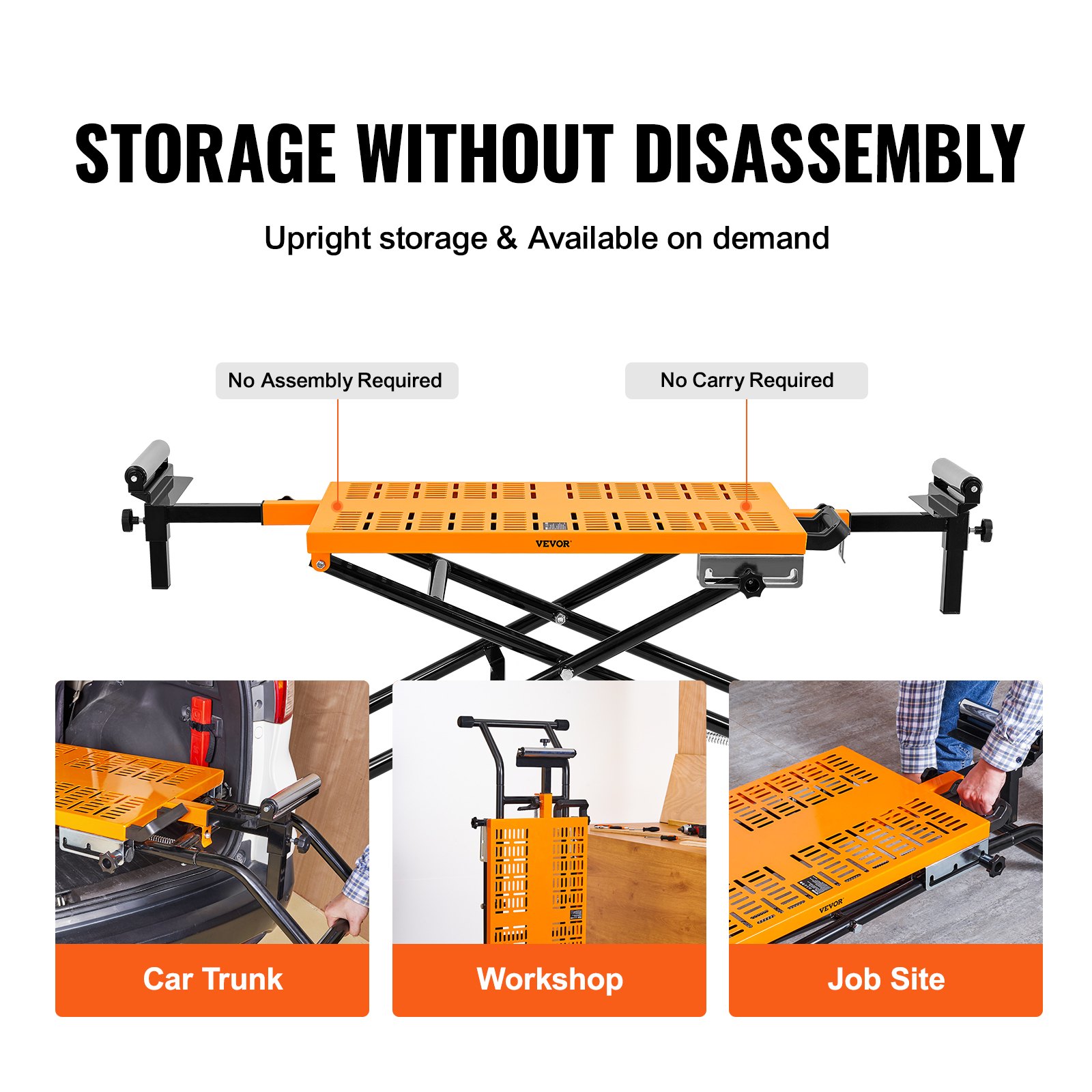 VEVOR Miter Saw Stand 100in Rolling Foldable Wheeled Miter Saw Stand 400lbs
