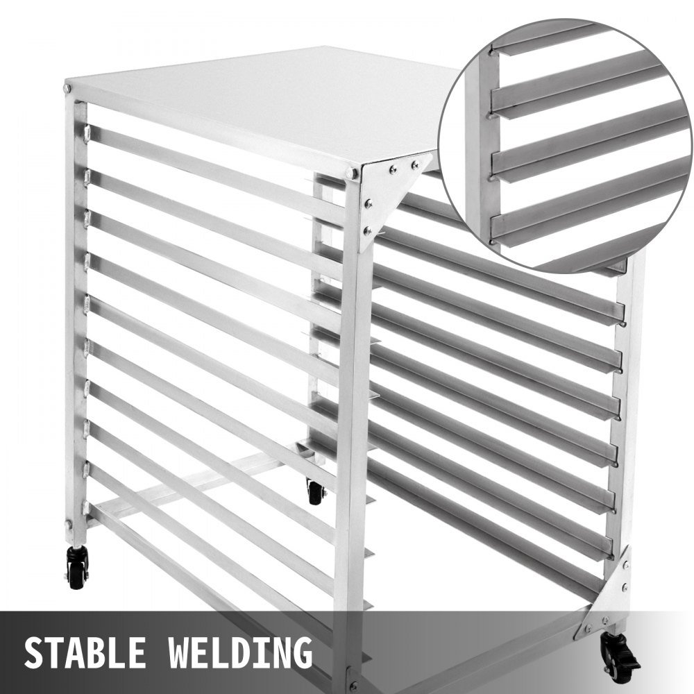 VEVOR Bakery Rack Bun Pan Rack 10-Tier 20.5"Lx26"Wx39"H Aluminum Kitchen Bakery Cooling Rack w/ Cover