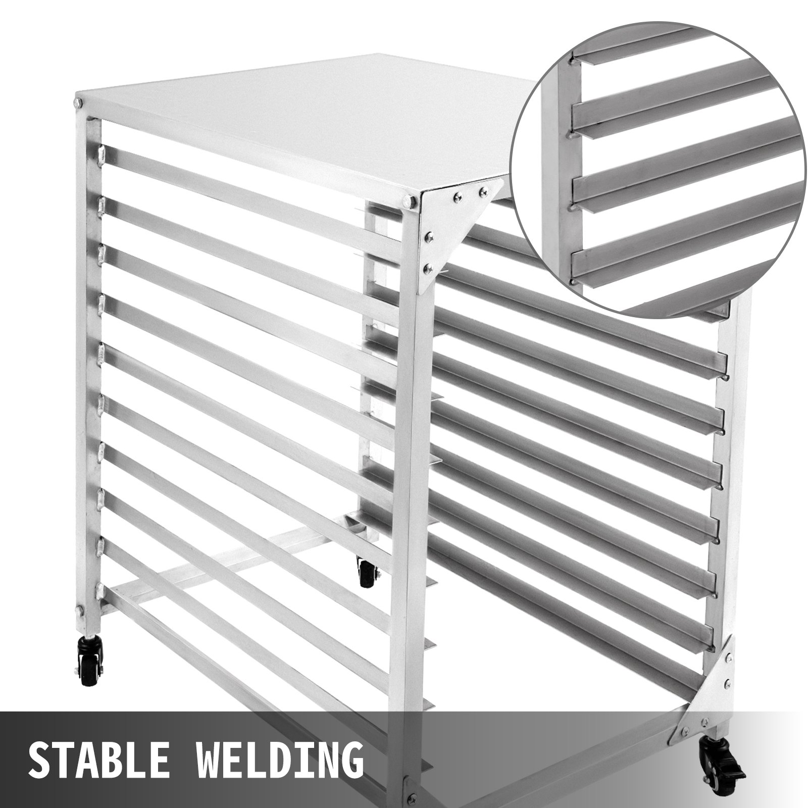 VEVOR Bakery Rack Bun Pan Rack 10-Tier 20.5"Lx26"Wx39"H Aluminum Kitchen Bakery Cooling Rack w/ Cover