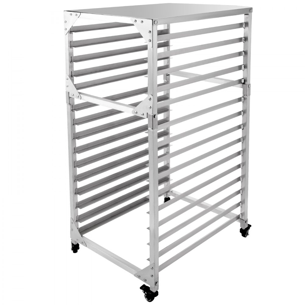 Bun Pan Rack Bakery Rack 15-Tier Aluminum Kitchen Bakery Cooling Rack w/ Cover