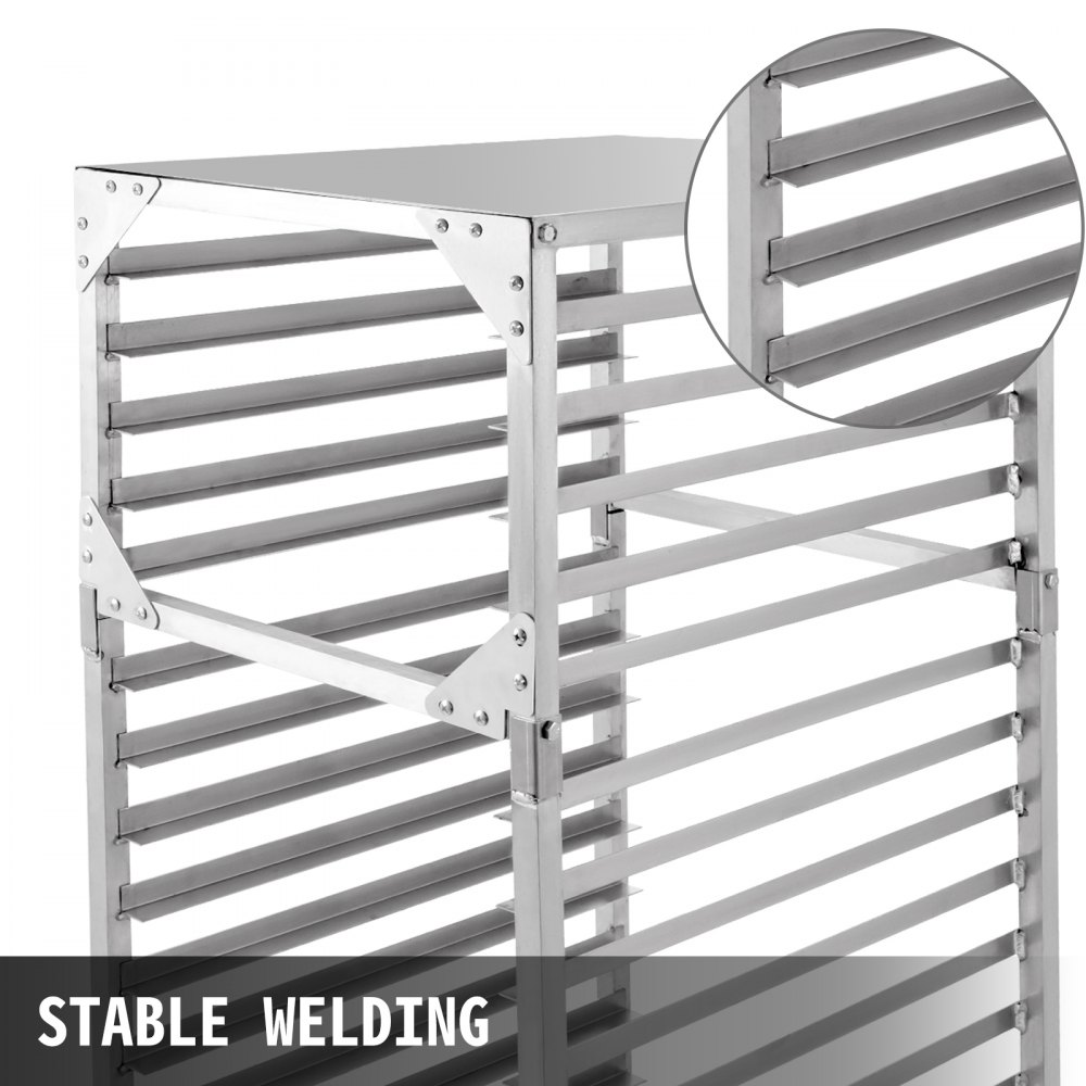 Bun Pan Rack Bakery Rack 15-Tier Aluminum Kitchen Bakery Cooling Rack w/ Cover