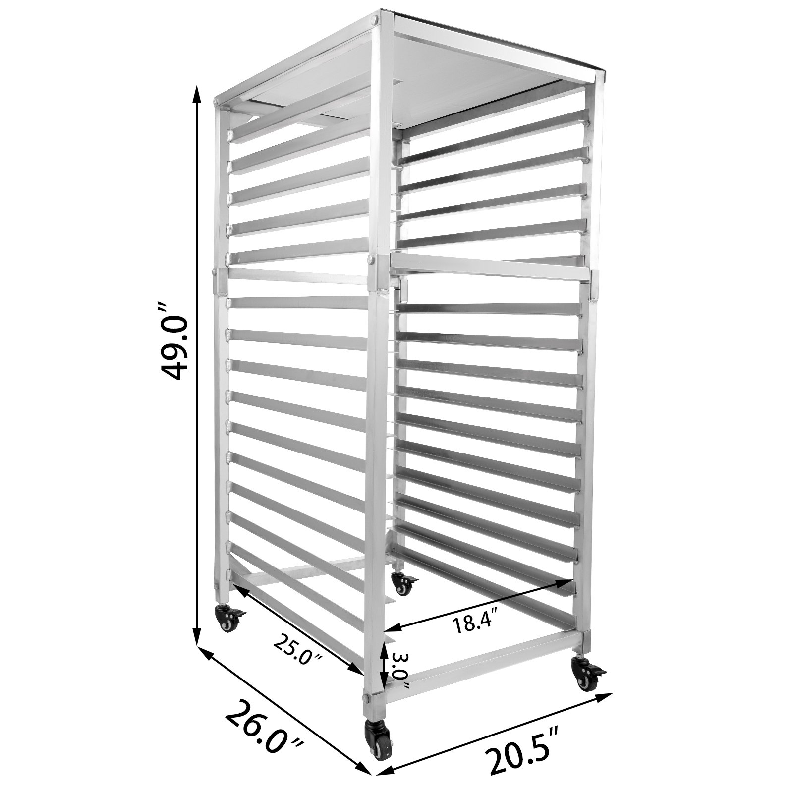 Bun Pan Rack Bakery Rack 15-Tier Aluminum Kitchen Bakery Cooling Rack w/ Cover