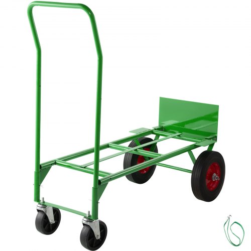 Hand Truck Convertible Dolly 200lb/300lb With 10inch Solid Wheels In Green