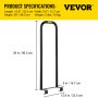 VEVOR Dolly Converter 13 inch Width x 38 inch Height Steel Converter Arms 250 lbs Capacity Panel Dolly Handling Equipment