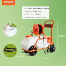 VEVOR Sprayer Pressure Sprayer Backpack Sprayer Garden Sprayer 60L 0-90PSI