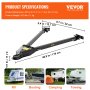 VEVOR Tow Bar, 5000 lbs Towing Capacity, Powder-Coating Steel Bumper-Mounted Universal Towing Bar with 11''-42.5'' Adjustable Width, 2'' Coupler Fits 2'' Ball, Ideal for RV Car Trailer Truck