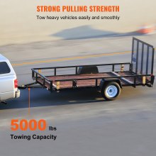 VEVOR Tow Bar, 5000 lbs Towing Capacity, Powder-Coating Steel Bumper-Mounted Universal Towing Bar with 11''-42.5'' Adjustable Width, 2'' Coupler Fits 2'' Ball, Ideal for RV Car Trailer Truck