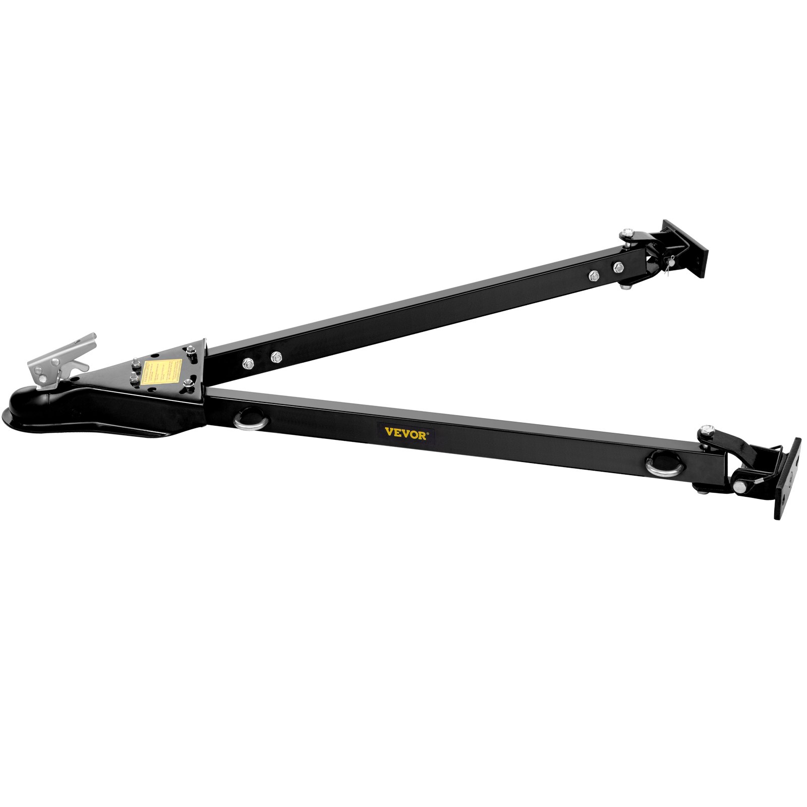 VEVOR Tow Bar, 5000 lbs Towing Capacity, Powder-Coating Steel Bumper-Mounted Universal Towing Bar with 11''-42.5'' Adjustable Width, 2'' Coupler Fits 2'' Ball, Ideal for RV Car Trailer Truck