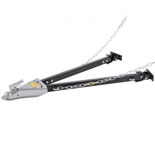 VEVOR Tow Bar, 5000 lbs Towing Capacity with Chains, Powder-Coating Steel Bumper-Mounted Universal Towing Bar with 11''-42.5'' Adjustable Width, 2'' Coupler Fits 2'' Ball, Ideal for RV Car Trailer Tru