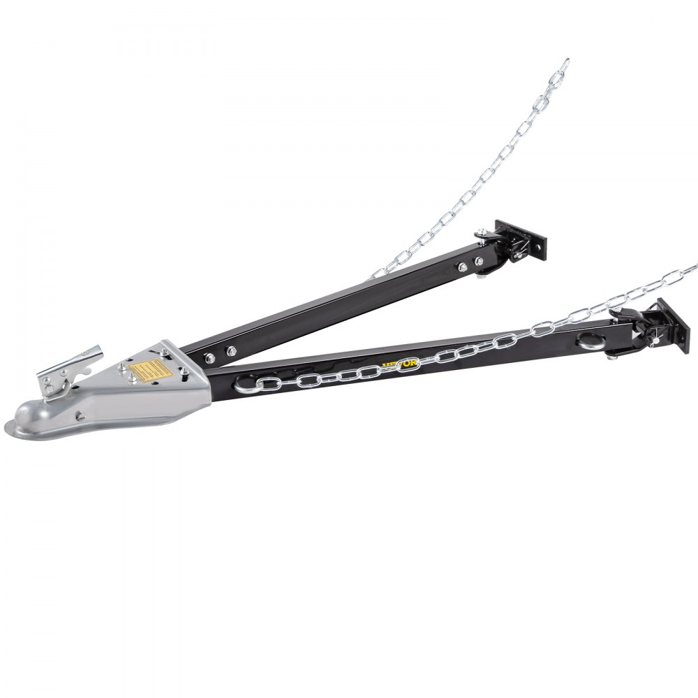 VEVOR Adjustable Tow Bar Bumper Mount Tow Bar 5000lbs Fit 2'' Ball w/ Chains
