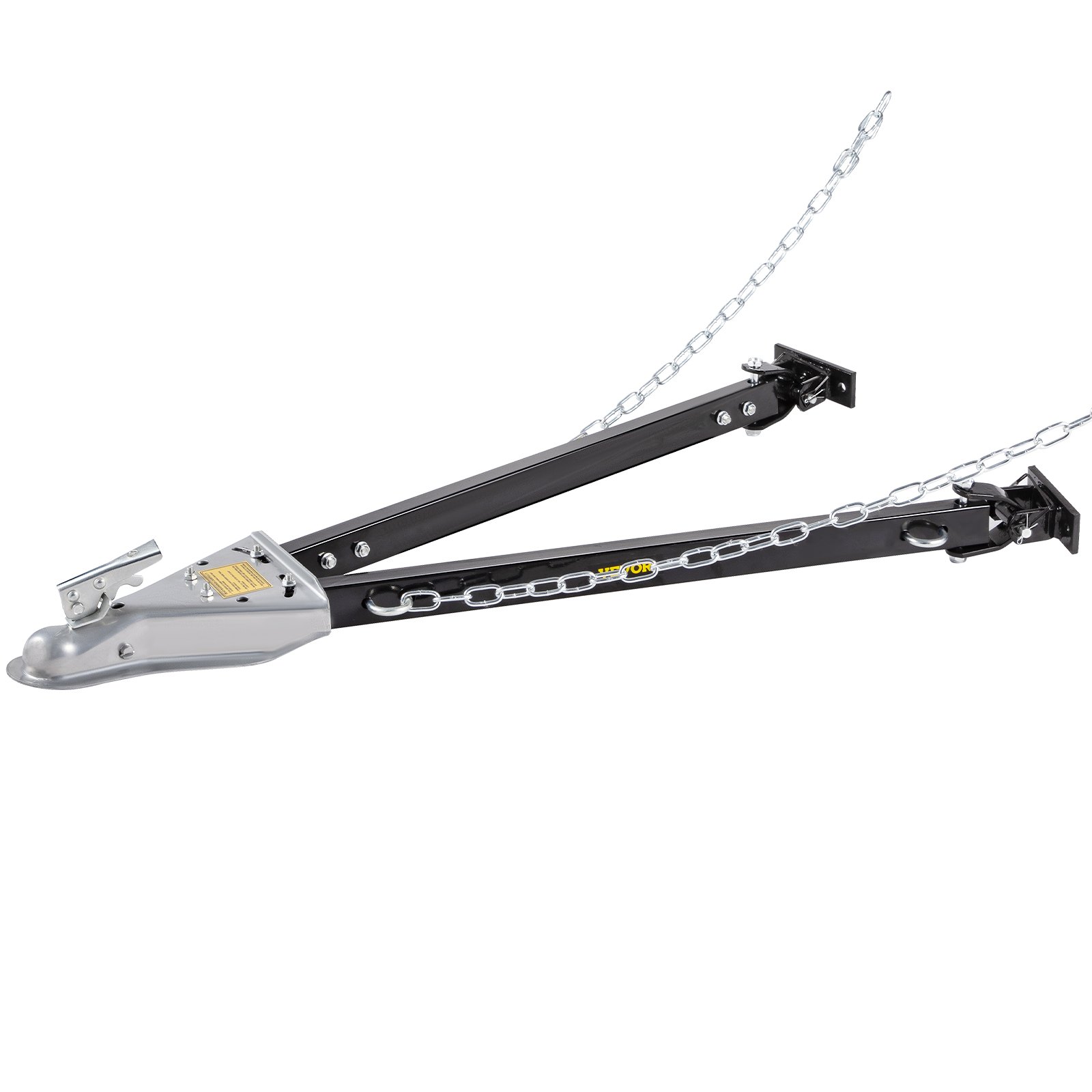 VEVOR Adjustable Tow Bar Bumper Mount Tow Bar 5000lbs Fit 2'' Ball w/ Chains