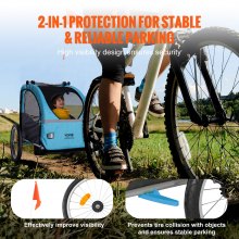 VEVOR Remorque de vélo pour tout-petits, enfants, charge de 60 lb, remorque de vélo pliable pour enfant avec attelage de vélo universel, porte-auvent avec cadre en acier au carbone solide pour enfants, bleu et gris
