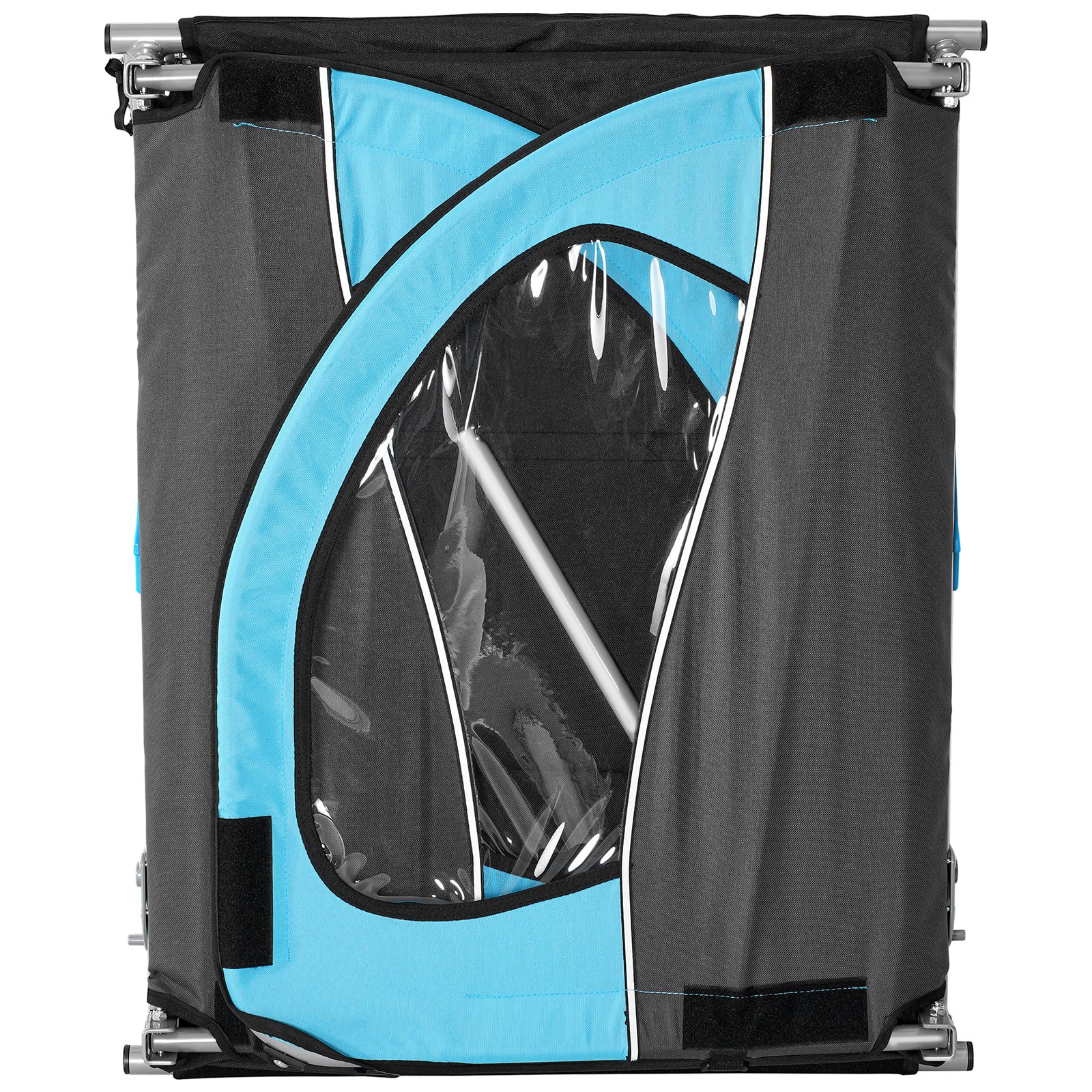 VEVOR Bike Trailer for Toddlers, Kids, Double Seat, 50 kg Load, Tow Behind Foldable Child Bicycle Trailer with Universal Bicycle Coupler, Canopy Carrier with Strong Carbon Steel Frame, Blue and Gray