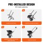 VEVOR Broadcast Spreader, 25 LB Walk-Behind Turf Spreader with 8" Wheels, Steel Push Fertilizer Spreader, Garden Seeder, and Salt Spreader, Designed for Residential, Farm, and Tough Terrain, Black